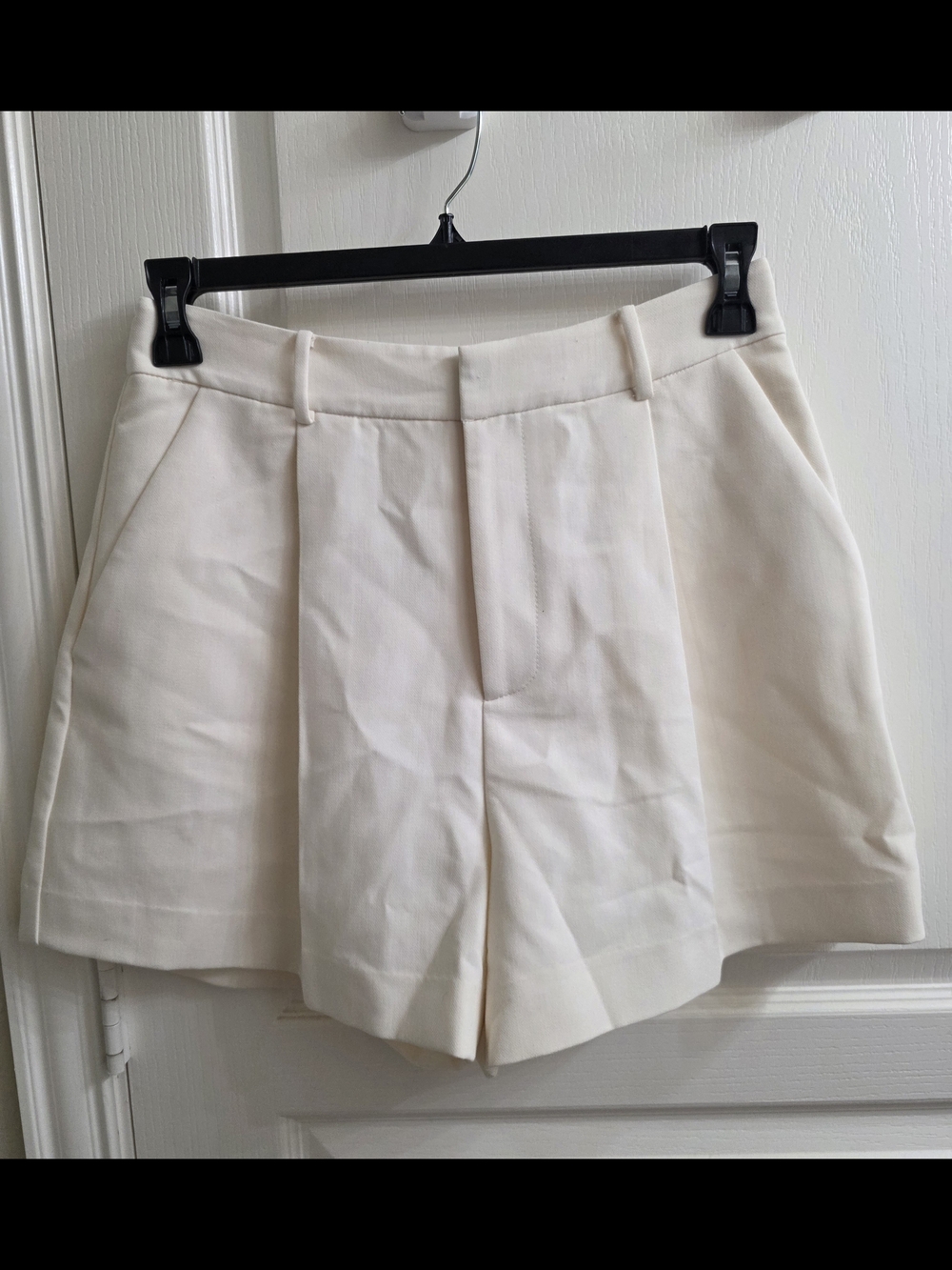 English Factory Cream High-Waist Pleated Shorts